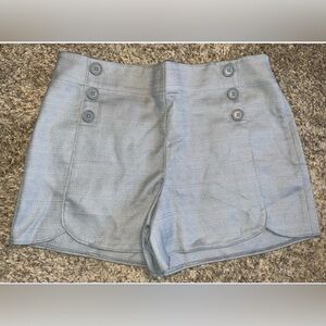 NWOT Loft Riviera Shorts in light blue- Tulip Hem-size 8